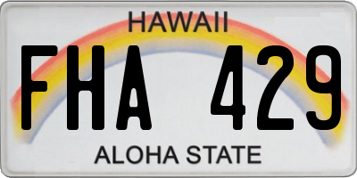 HI license plate FHA429