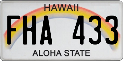 HI license plate FHA433