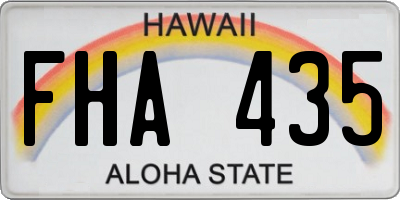 HI license plate FHA435