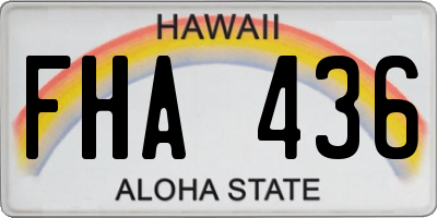 HI license plate FHA436