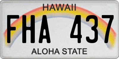HI license plate FHA437