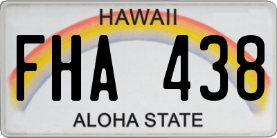 HI license plate FHA438