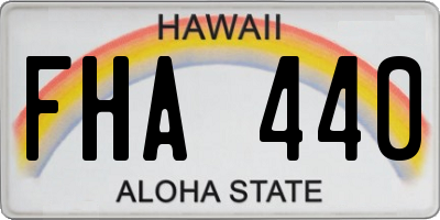 HI license plate FHA440