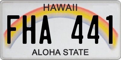 HI license plate FHA441