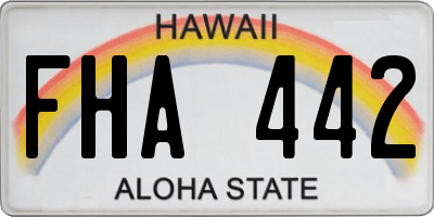 HI license plate FHA442
