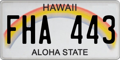 HI license plate FHA443