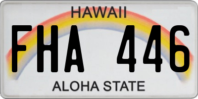 HI license plate FHA446