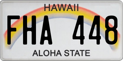 HI license plate FHA448