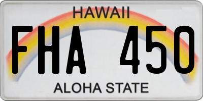 HI license plate FHA450