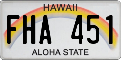 HI license plate FHA451