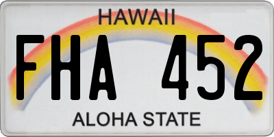 HI license plate FHA452