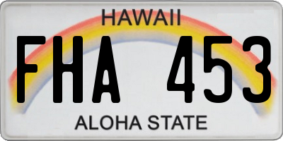 HI license plate FHA453