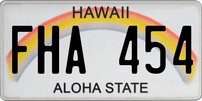 HI license plate FHA454