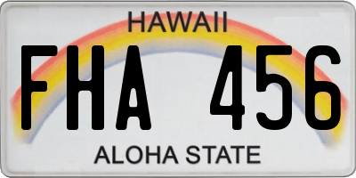 HI license plate FHA456