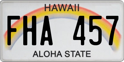 HI license plate FHA457