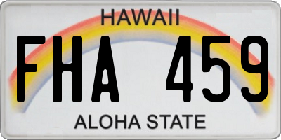 HI license plate FHA459