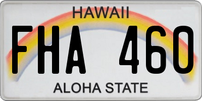 HI license plate FHA460