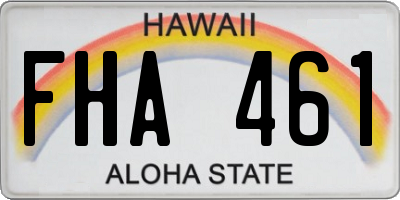HI license plate FHA461