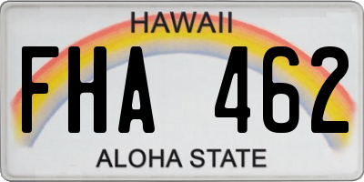 HI license plate FHA462