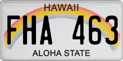 HI license plate FHA463