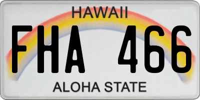 HI license plate FHA466