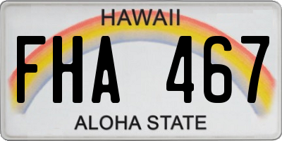 HI license plate FHA467