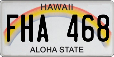 HI license plate FHA468