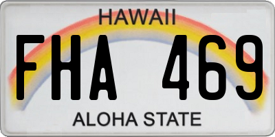 HI license plate FHA469