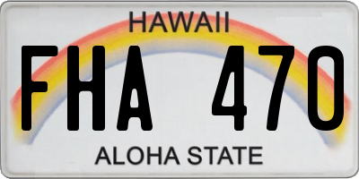 HI license plate FHA470