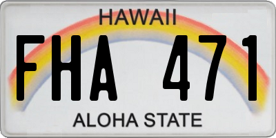 HI license plate FHA471