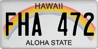 HI license plate FHA472