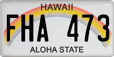 HI license plate FHA473