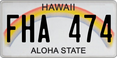 HI license plate FHA474