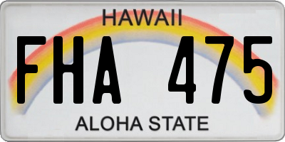 HI license plate FHA475