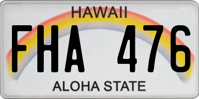 HI license plate FHA476