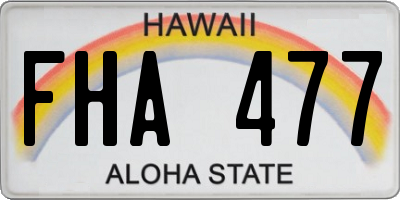 HI license plate FHA477