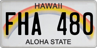 HI license plate FHA480
