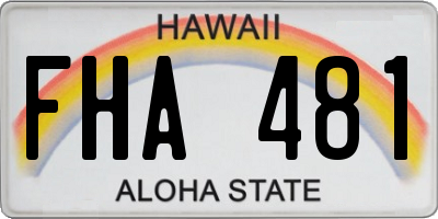HI license plate FHA481