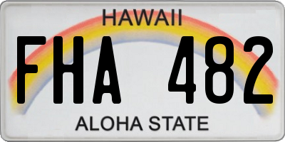 HI license plate FHA482