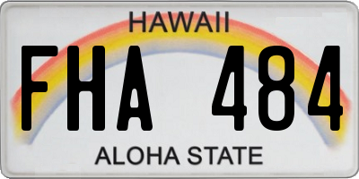 HI license plate FHA484