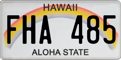 HI license plate FHA485