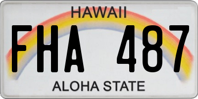 HI license plate FHA487