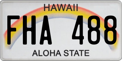 HI license plate FHA488