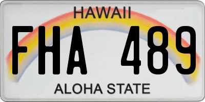 HI license plate FHA489