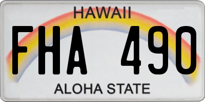 HI license plate FHA490