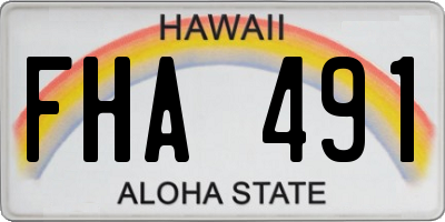 HI license plate FHA491