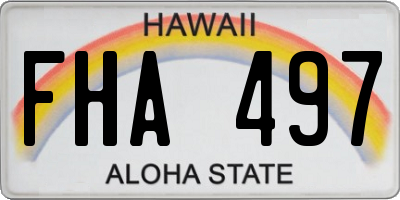 HI license plate FHA497