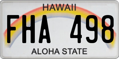 HI license plate FHA498