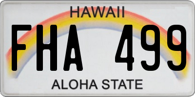 HI license plate FHA499