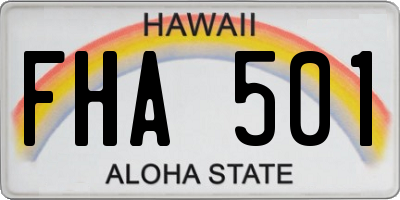 HI license plate FHA501